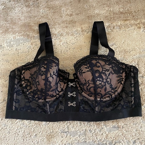 Adore Me Panties Sheer Lace Solid Black Temperance Cheeky: Medium - Picture 9 of 10